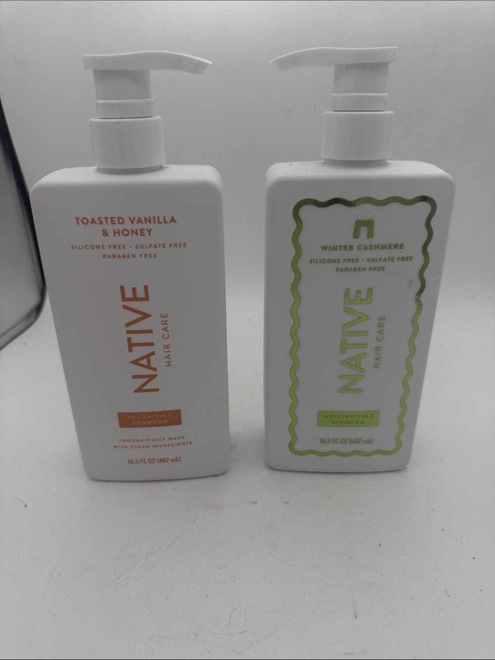 2 Native moisturizing & volumizing shampoos Winter Cashmere/ toasted Vanilla new